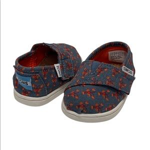 Tiny Toms Baby / toddler girl, Lobsters Classic Alpargata, size 3, child